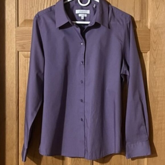 Foxcroft Wrinkle Free Purple Long Sleeve Button Down Collared Shirt NWOT - Picture 1 of 11